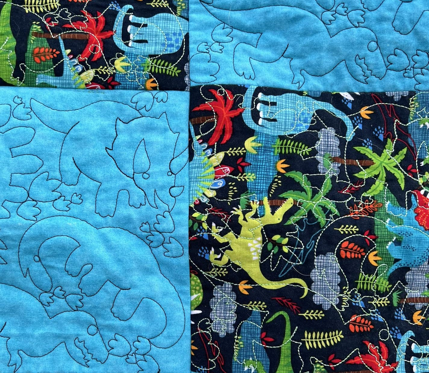Custom Embroidered, Quilted Baby Dinosaur Blanket, with Birth Announcement options