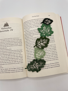 Lovely Green Lace Embroidered Leaf Bookmark
