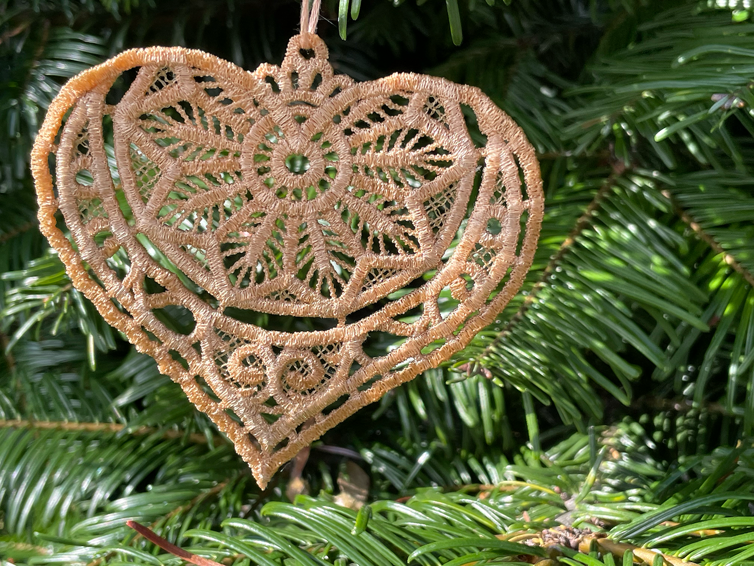 Embroidered Lace Heart Ornament