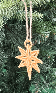 Embroidered Lace Gold Star Mini Ornament