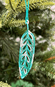 Embroidered Lace Multicolor Leaf Mini Ornament