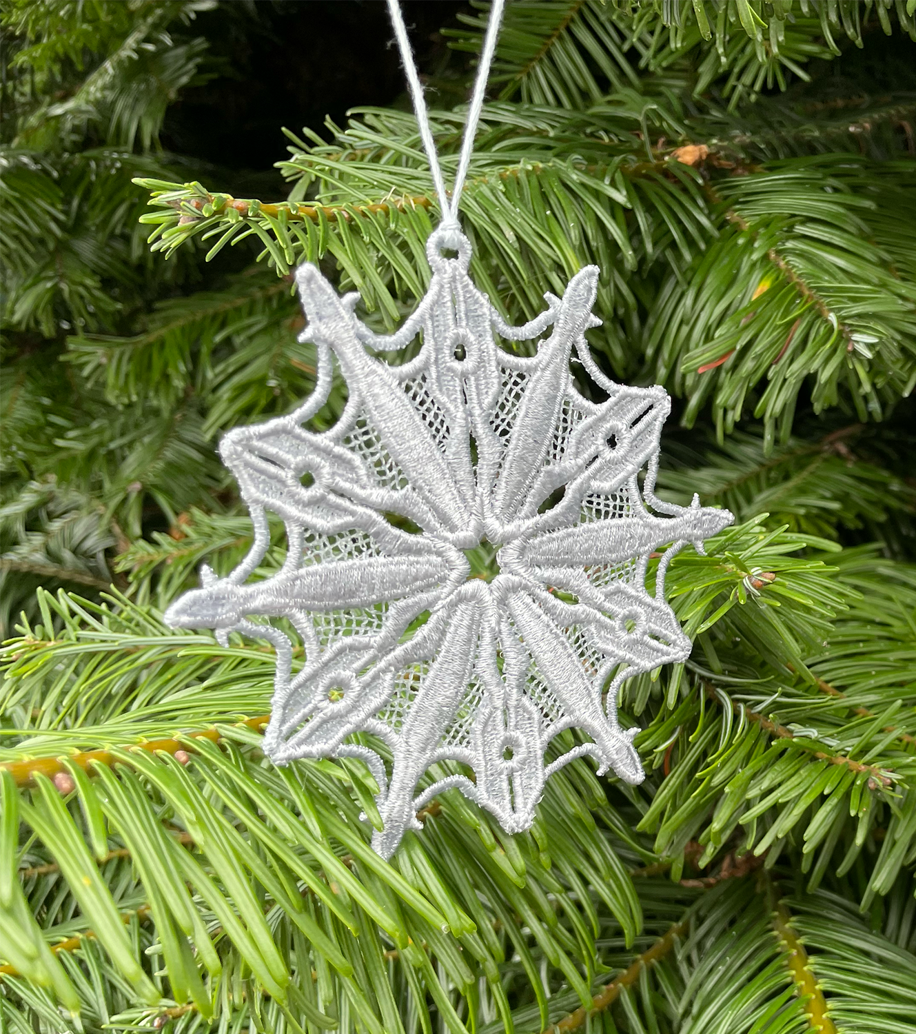 Embroidered Lace Snowflake Ornament